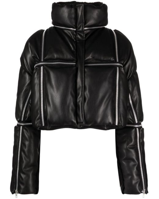 GUDU Black Zip-Detailing Padded Jacket