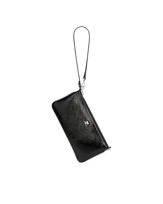 Courreges Black Logo-Plaque Clutch Bag for men