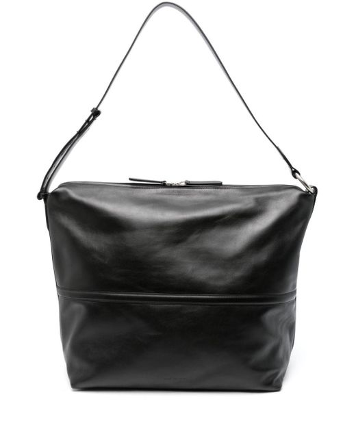 Dries Van Noten Black Pebbled Leather Shoulder Bag for men