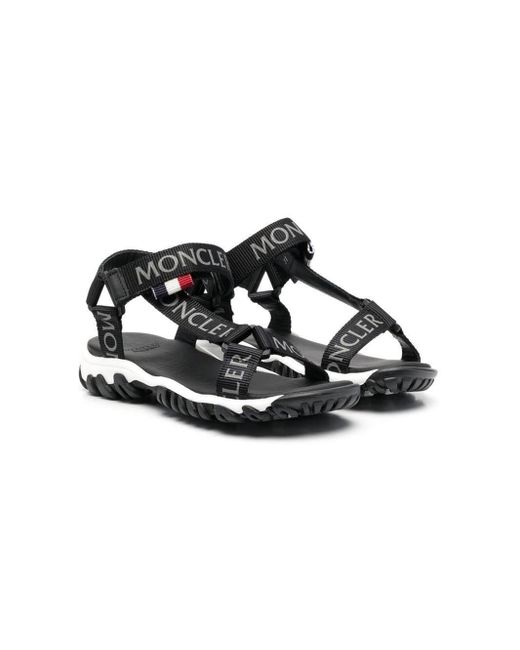 Moncler Black Logo-Print Strap Sandals