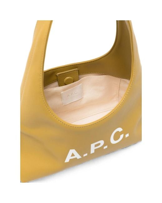 A.P.C. Metallic A. P.C. Baby Ninon Logo-Print Tote Bag