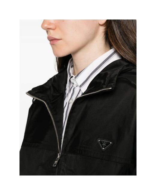 Prada Black Re-Nylon Drawstring Coat