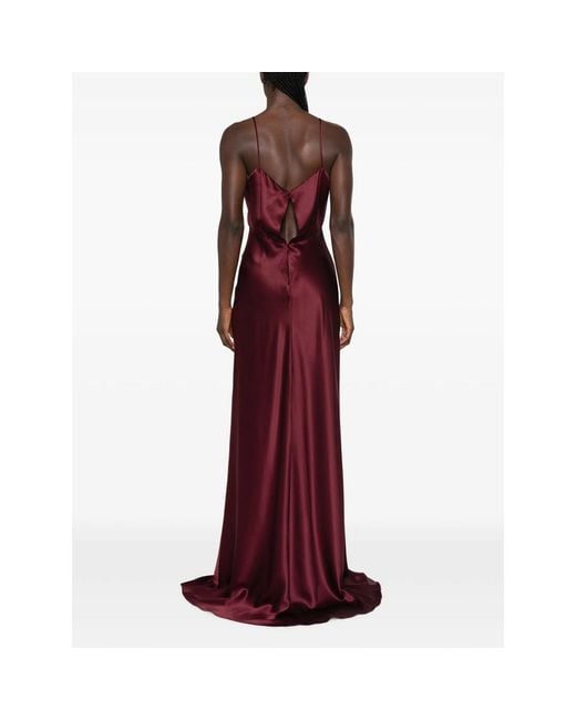 Max Mara Red Silk Satin Slip Dress