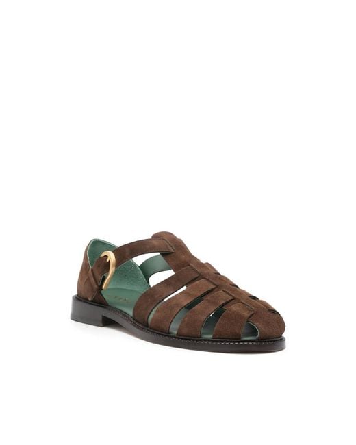 VINNY'S Brown Fisherman Buckle-Strap Sandals for men