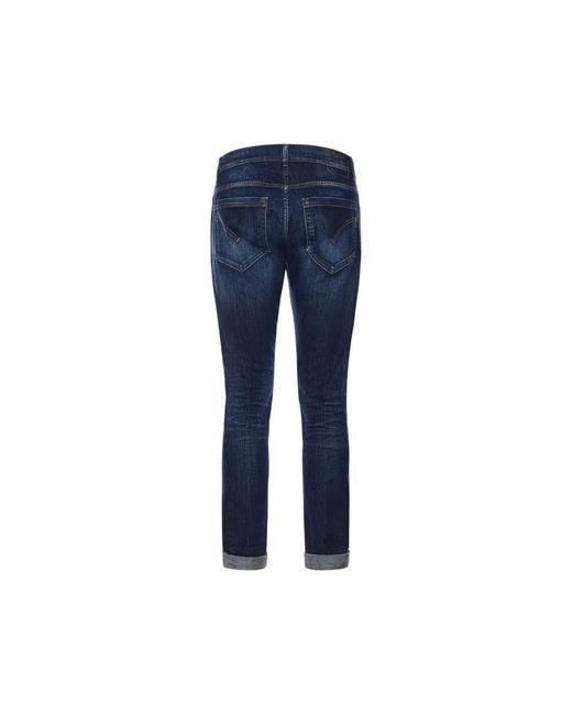 Dondup Blue Cuffed Jeans for men