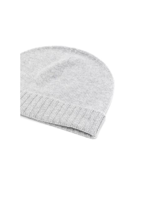 Malo Gray Cashmere Beanie Hat