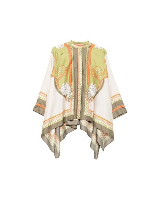 LaDoubleJ Metallic Foulard Printed Silk Shirt
