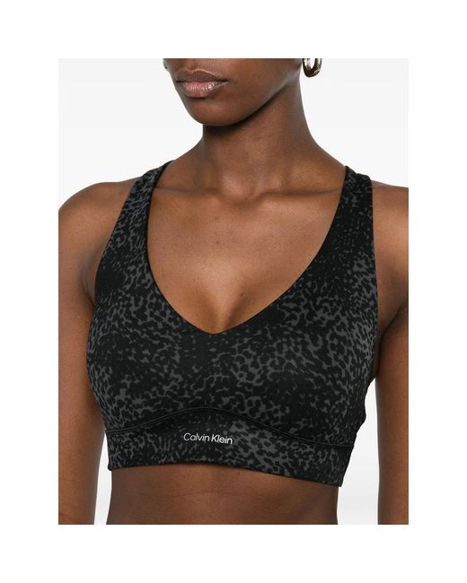 Calvin Klein Black Leopard-Print Sports Bra