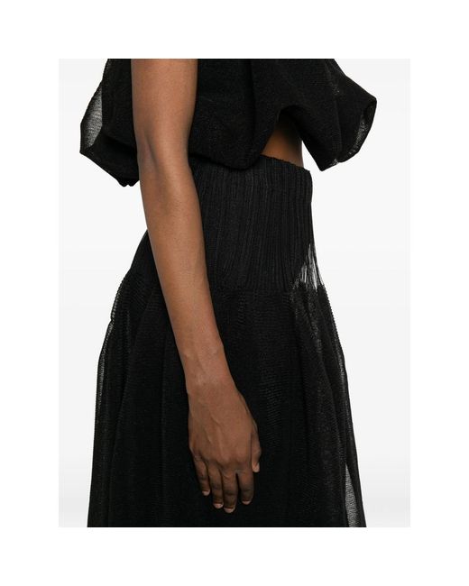 CFCL Black Pleated Midi Skirt