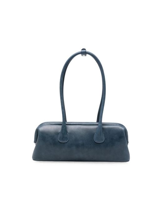 OSOI Blue Boat Aged-Effect Leather Tote Bag