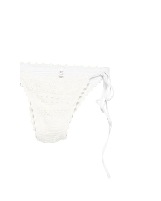 Frankie's Bikinis White X Jennie Mackenzie Crochet Bikini Bottoms