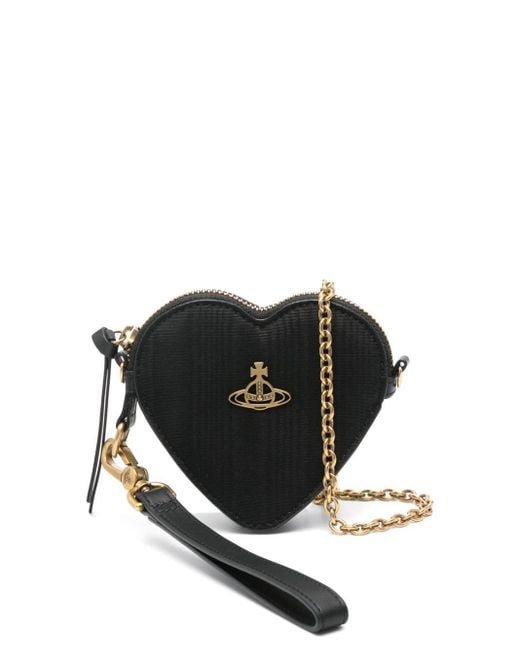 Vivienne Westwood Black Moire Heart Mini Bag