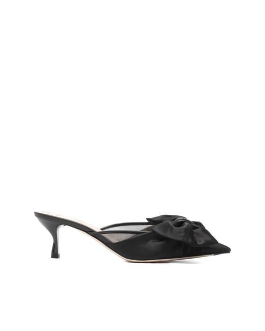 Fendi Black Bow-Detail Mules