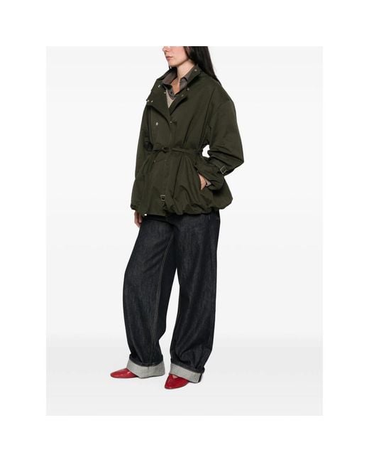 LA PISCINE Green Belted Double-Breasted Jacket