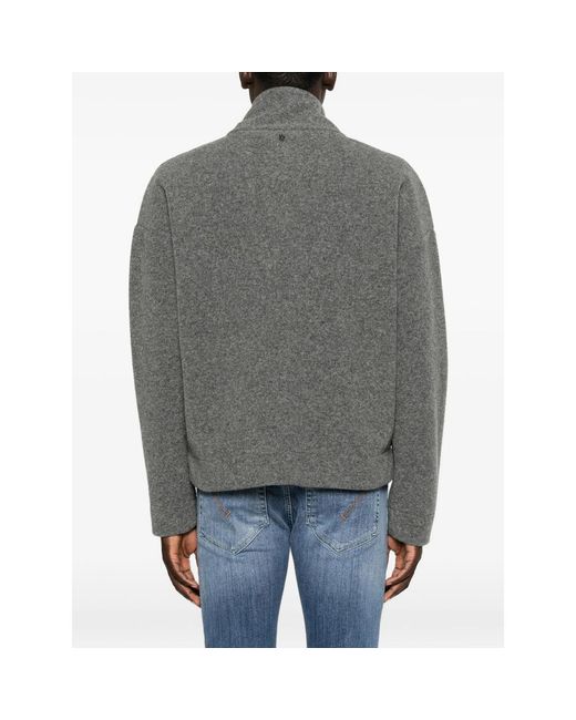 Dondup Gray Zip-Up High-Neck Jacket for men
