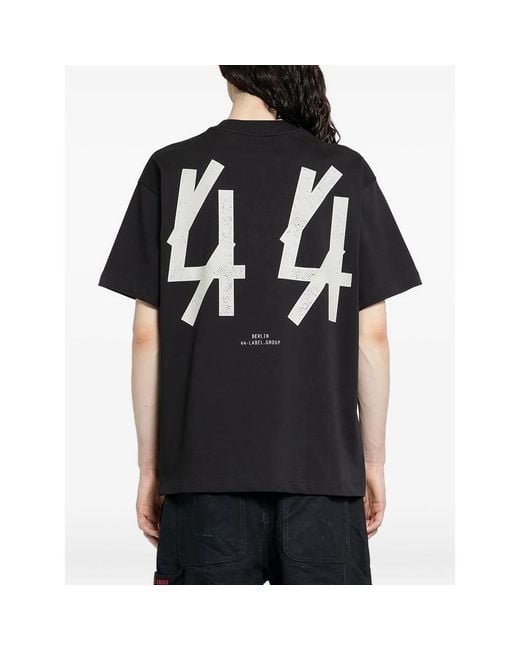 44 Label Group Black Guestlist Graphic T-Shirt for men