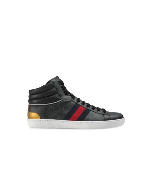 Gucci Black Ace Gg High-top Sneaker for men
