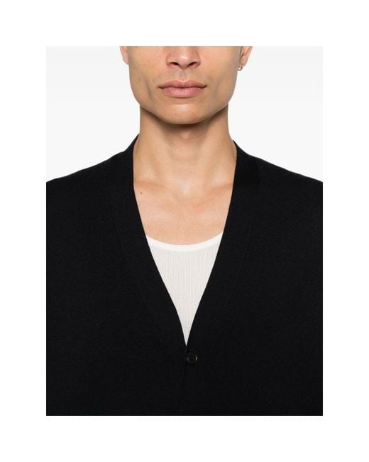 Diana Studio Black V-Neck Button-Up Cardigan for men