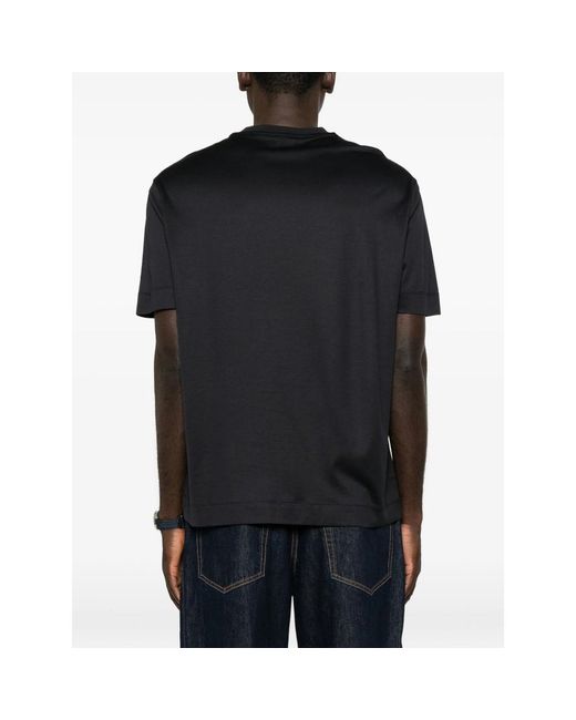 Emporio Armani Black Logo-Print Short-Sleeve T-Shirt for men