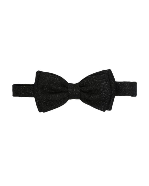 Lardini Black Glitter-Detailing Bow Tie for men