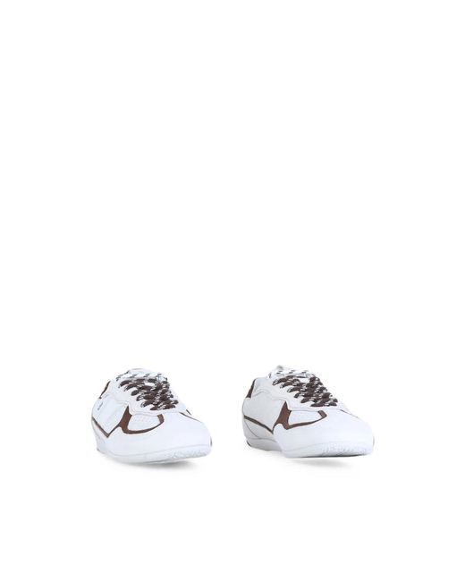 Alohas White Suede-Panelled Lace-Up Sneakers