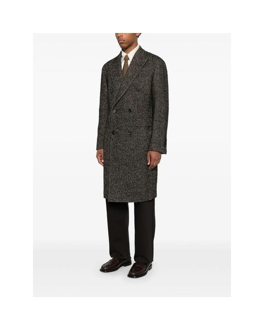 Tagliatore Gray Double-Breasted Coat for men