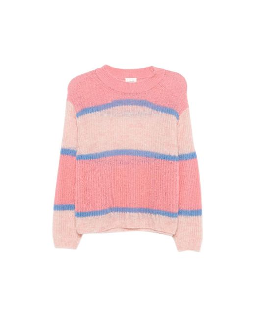 Closed Pink Striped Sweater