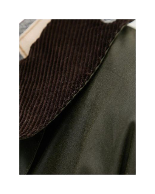 Barbour Green Corduroy-Collar Coat for men
