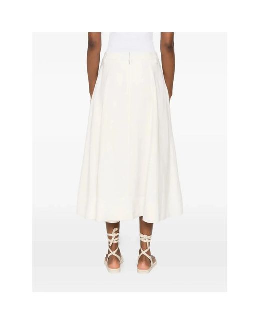 Brunello Cucinelli White Neutrals Skirts