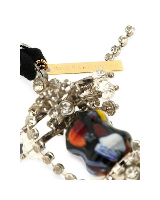 Dries Van Noten White Statement Bead-Embellished Necklace