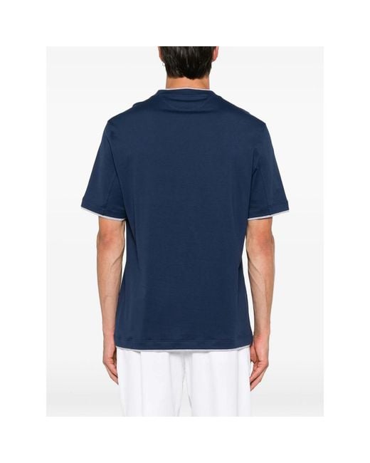 Brunello Cucinelli Blue T-Shirts & Vests for men