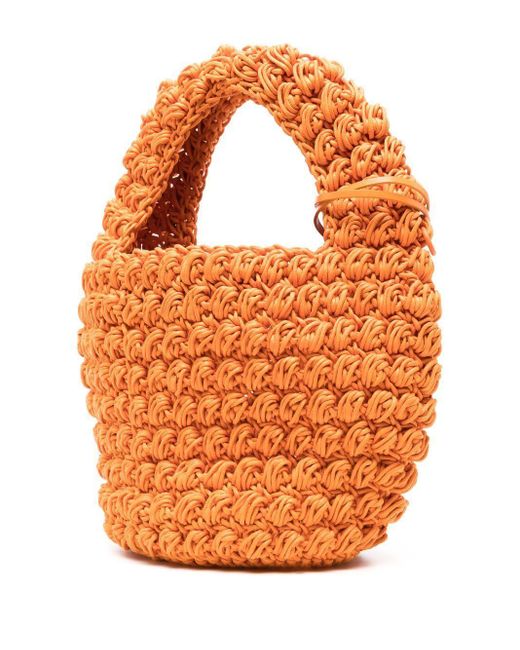 J.W. Anderson Orange Popcorn Basket Tote Bag - Unisex - Cotton/calfskin/polyurethane