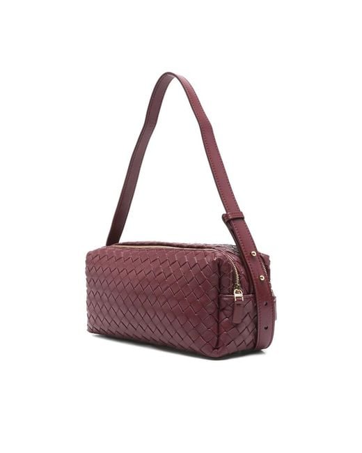 Elleme Purple Trousse Woven Leather Shoulder Bag