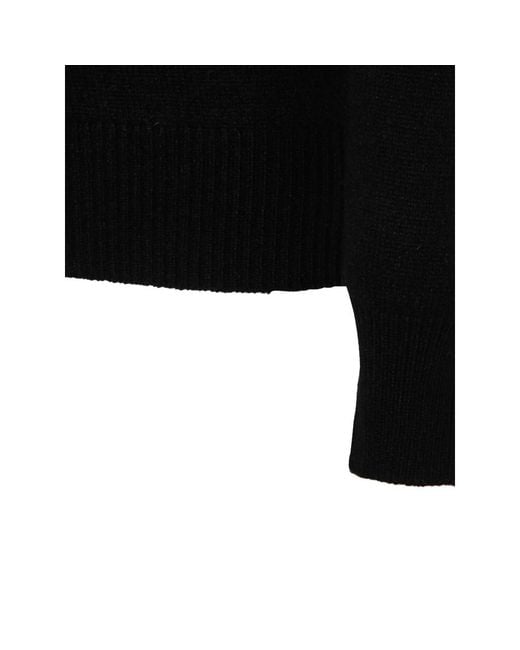 Malo Black Round-Neck Cashmere Sweater for men