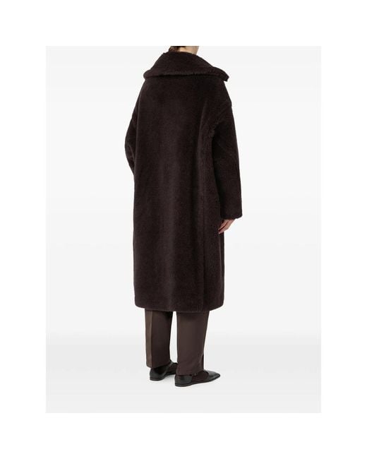 Max Mara Black Teddy Double-Breasted Coat