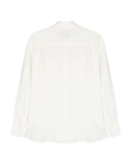 A.P.C. White Classic-Collar Linen Shirt