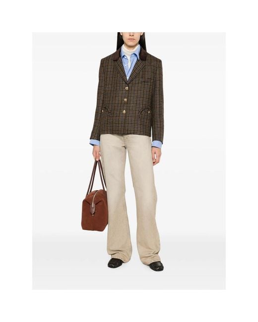Blazé Milano Brown Check-Pattern Jacket