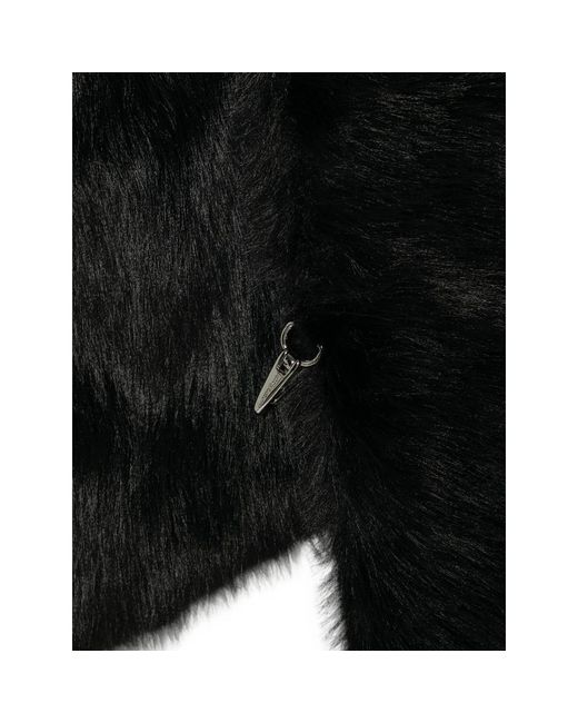 Simone Rocha Black Faux-Fur Lobster-Clasp Scarf