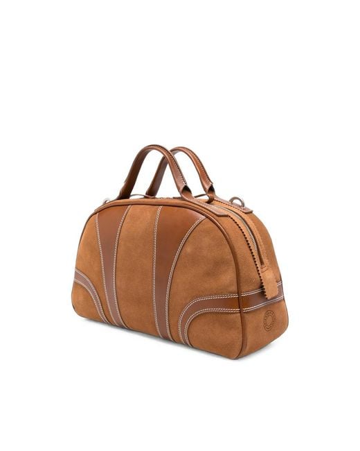 Dries Van Noten Brown Suede Leather-Panelled Tote Bag for men