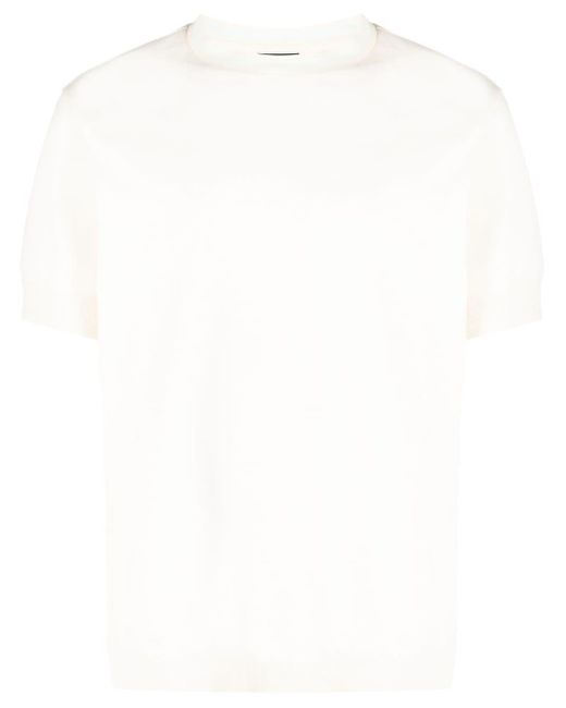 Emporio Armani White Crew-neck Cotton T-shirt for men