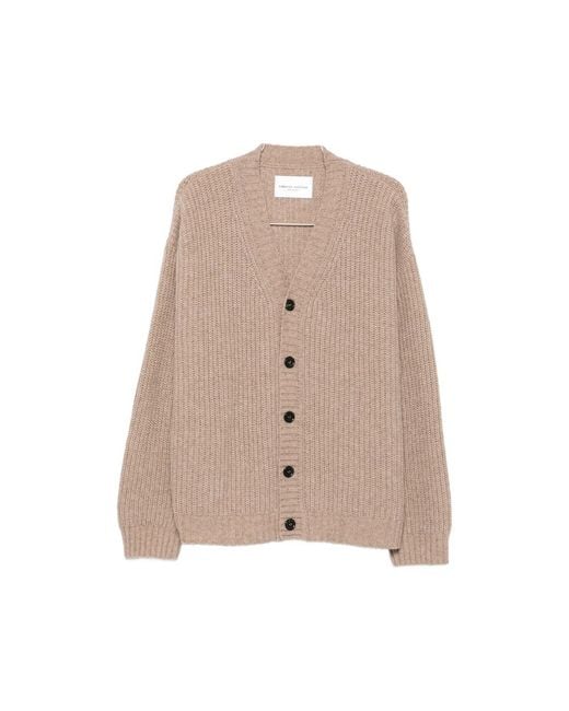 Roberto Collina Brown V-Neck Cardigan for men