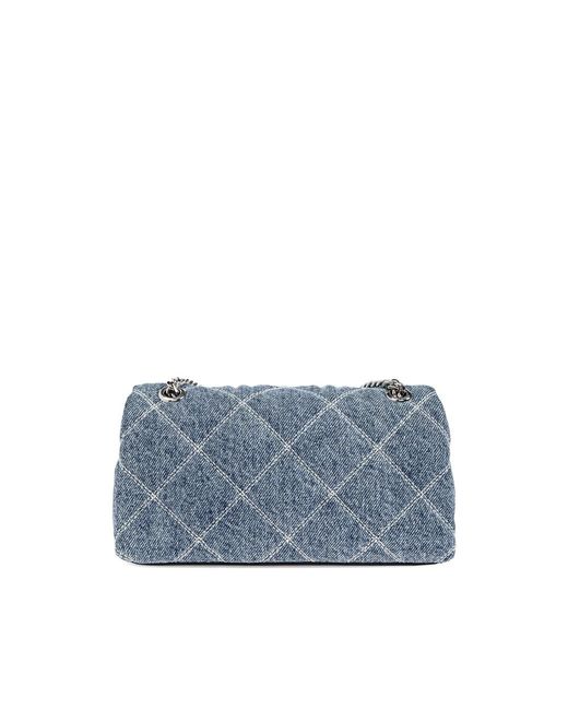 Marc Jacobs Blue The Quilted Small Dual Chain Cross Body Bag