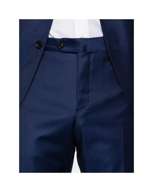 Caruso Blue Peak-Lapel Suit for men