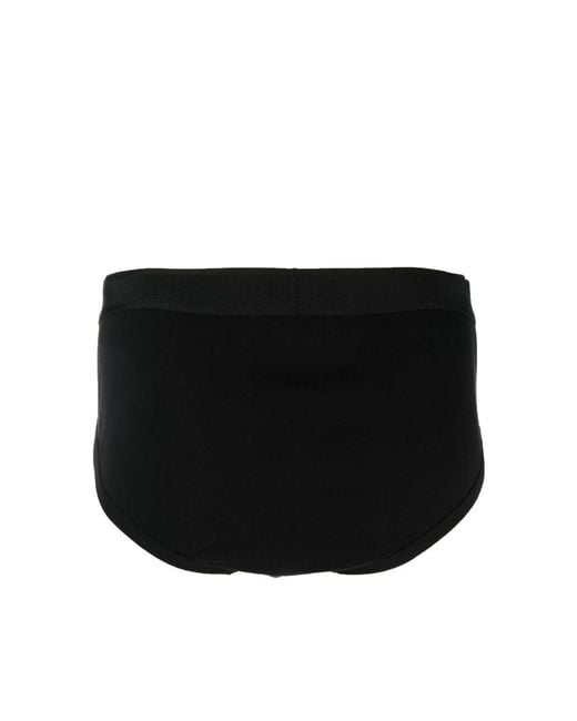 Tom Ford Black Cotton Slip-On Underwear With Logo Waistband for men