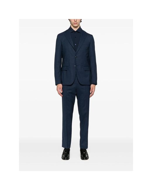 Barba Napoli Blue Long-Sleeve Button-Up Shirt for men