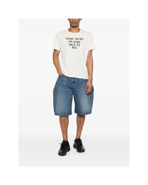 R13 White Text T-Shirt for men
