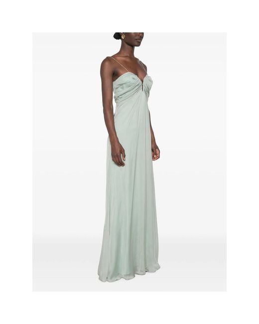 Raquel Diniz Green New Samba Ruched Maxi Dress
