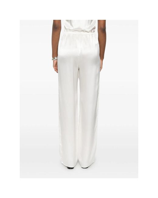 Co. White Elastic-Waistband Trousers