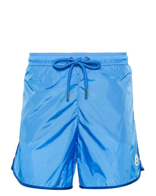 Moncler Blue Logo-patch Swim Short for men