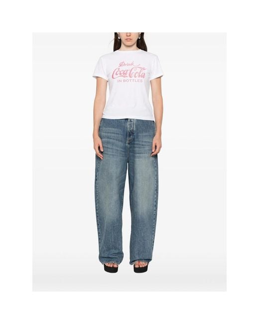 Re/done White X Coca Cola Graphic-Print T-Shirt